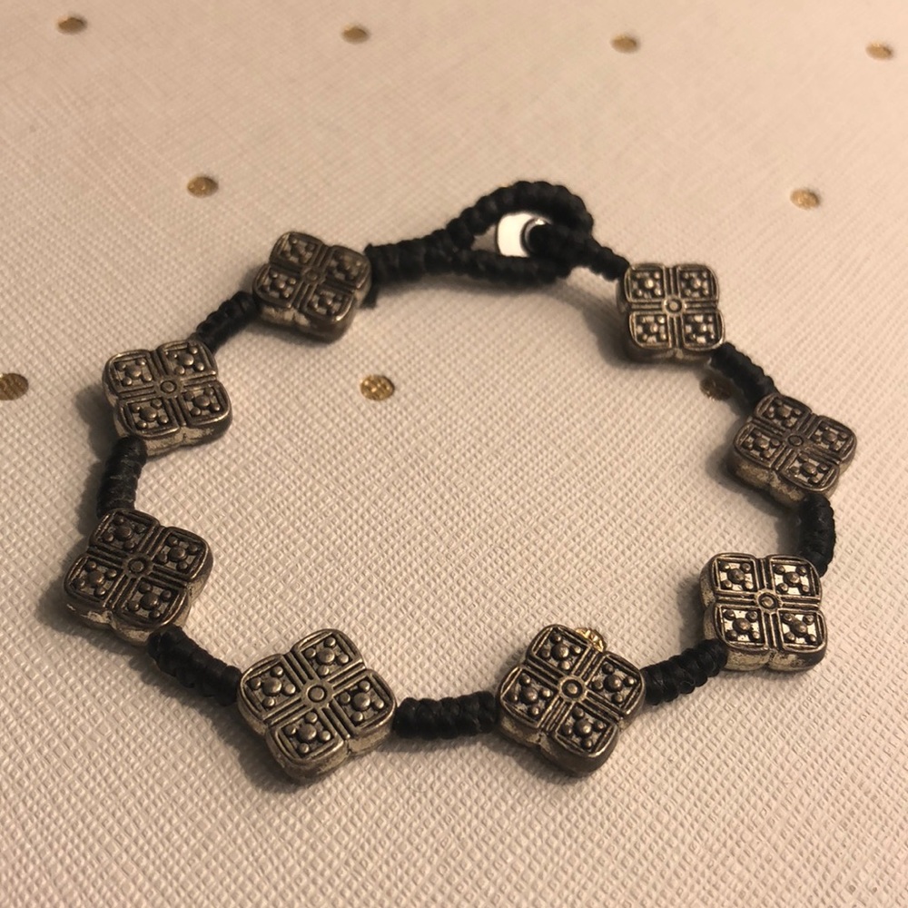 Boho silver bead Bali bracelet